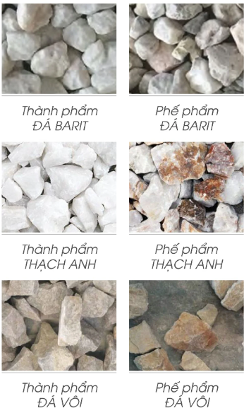 Kết quả phân loại Máy tách màu khoảng sản KD4