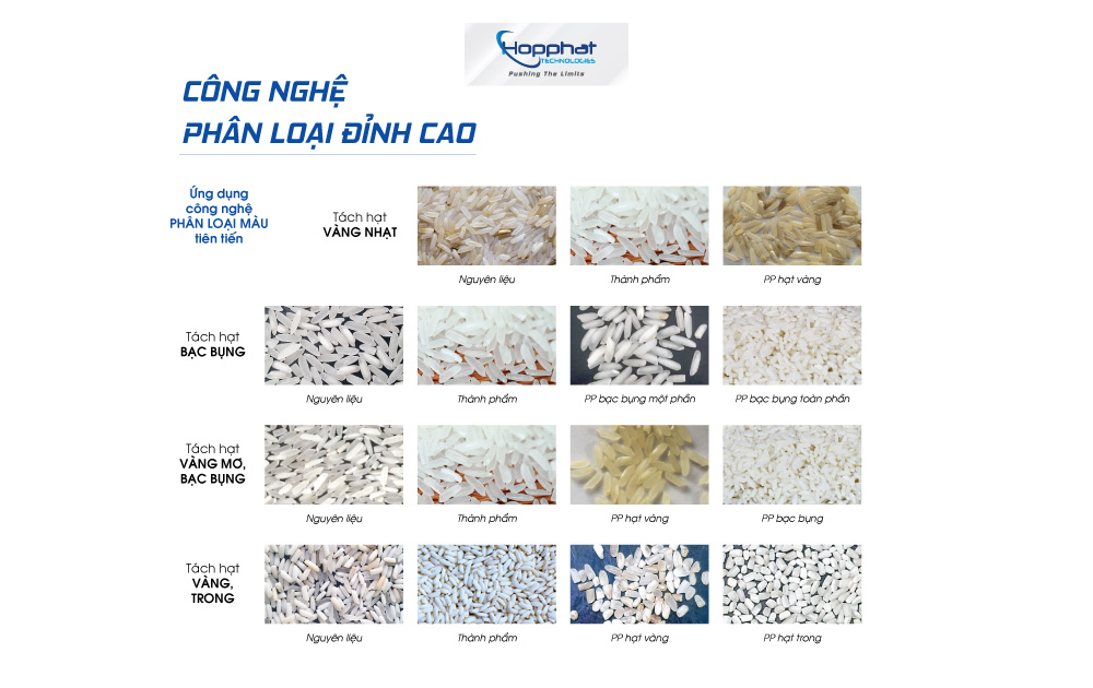 Sử dụng công nghệ phân loại các hạt gạo xấu