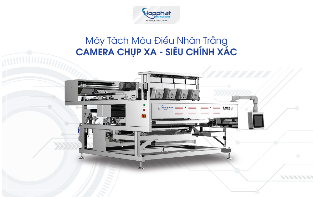 Máy phân loại màu sắc được dùng nhiều trong các ngành chế biến hạt điều nhân trắng